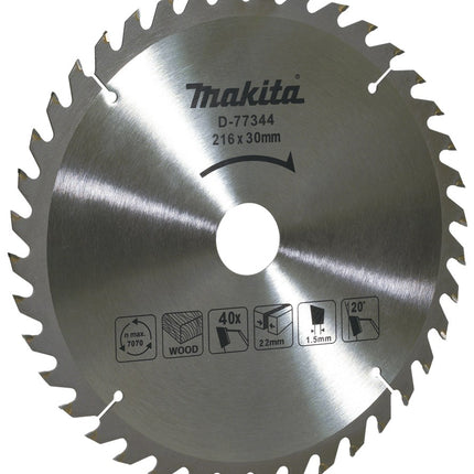 Makita AFKORTZAAGBLAD HOUT 216X30X1,5 40T 20G