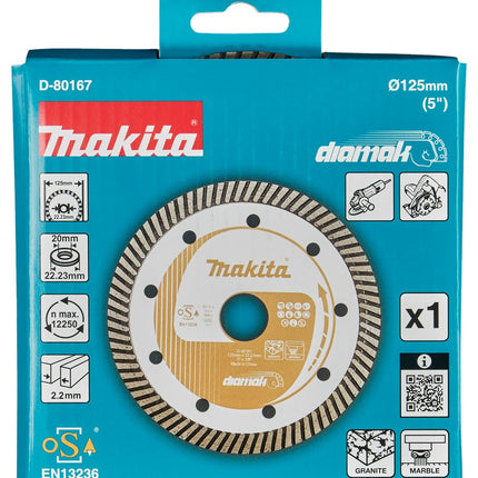 Afbeelding Makita diamantschijf 125x22,2mm turbo D-80167