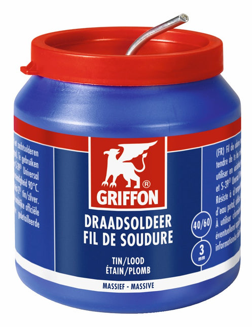 1236227 Griffon Solder Wire Tin/Lead 40/60 Solid Ø 3.0 mm Container 500 g NL/FR