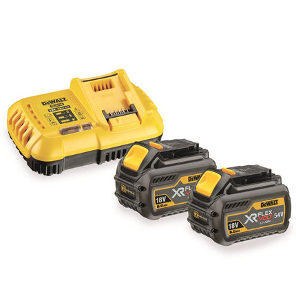 DeWALT 54v xr flexvolt accu starterspakket met 2x 6,0ah accu's en snellader DCB118T2
