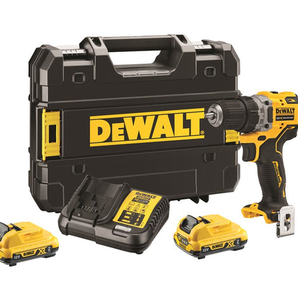 DeWALT 12v xr boor/schroefmachine, 10mm, 2x 2.0 ah li-ion DCD701D2