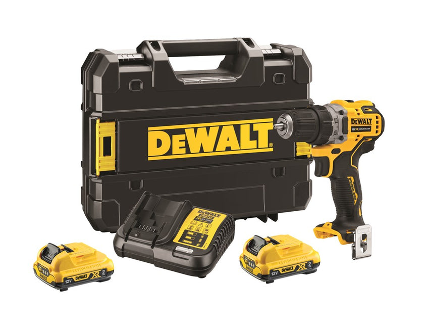 DeWALT 12v xr boor/schroefmachine, 10mm, 2x 2.0 ah li-ion DCD701D2