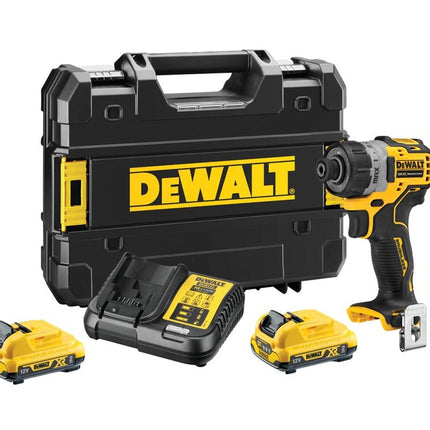 DeWALT 12v xr schroevendraaier, ¼” aansluiting, 2x 2.0ah DCF601D2