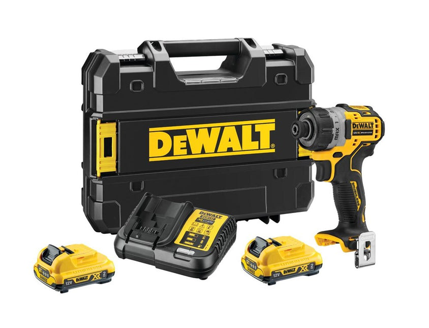 DeWALT 12v xr schroevendraaier, ¼” aansluiting, 2x 2.0ah DCF601D2