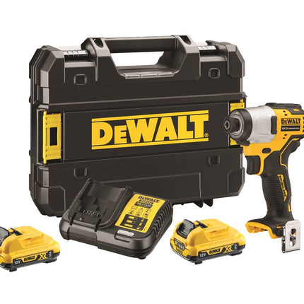 DeWALT 12v xr slagschroevendraaier, 2x 2.0 ah li-ion DCF801D2