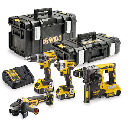 DeWALT 18v xr 4-delige voordeelset in tstak 3x 5.0ah DCK422P3