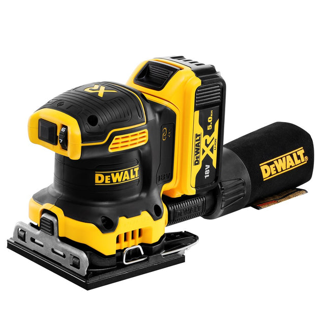 DeWALT 18v xr brushless 1/4 vel vlakschuurmachine +  2x 5.0ah in tstak DCW200P2