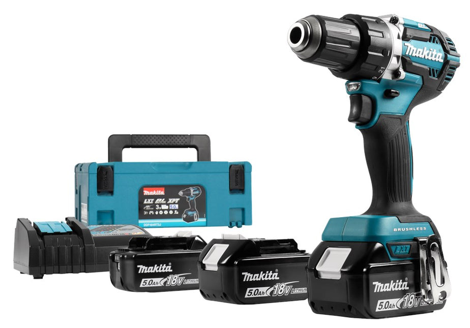 Makita DDF484RT3J 18V Boor- Schroefmachine met 3X 5.0Ah accu's