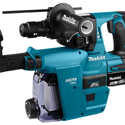 Makita DHR243RTJW 18V Combihamer 5.0Ah Accu 2 ST. Stofafzuiging