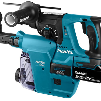Makita DHR243RTJW 18V Combihamer 5.0Ah Accu 2 ST. Stofafzuiging
