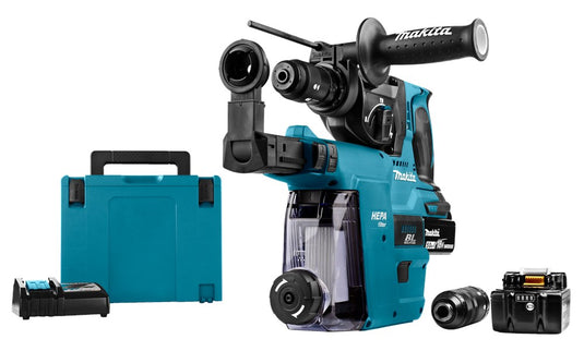 Makita DHR243RTJW 18V Combihamer 5.0Ah Accu 2 ST. Stofafzuiging