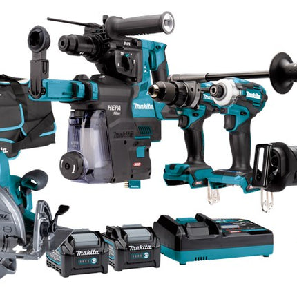 Makita DK0162G601 40V Max 6-Delige Combiset Boren Slag/ Schroeven Slijpen en Zagen