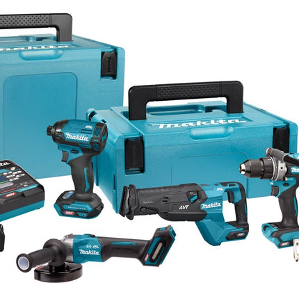 MAKITA DK401NX COMBISET 40V MAX         4,0 AH ACCU (2 ST), LADER, 4 MACHINES