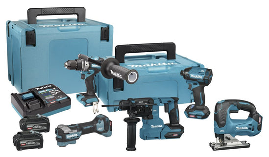MAKITA DK402NX COMBISET 40V MAX         4,0 AH ACCU (2 ST), LADER, 5 MACHINES