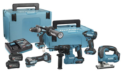 MAKITA DK402NX COMBISET 40V MAX         4,0 AH ACCU (2 ST), LADER, 5 MACHINES