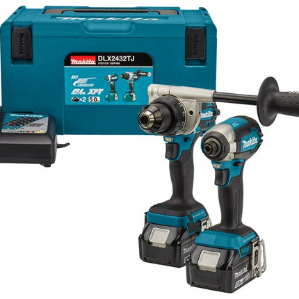 Makita DLX2432TJ 18V 2-Delige Combiset voor Zwaardere Boor- en Slag Schroefklussen