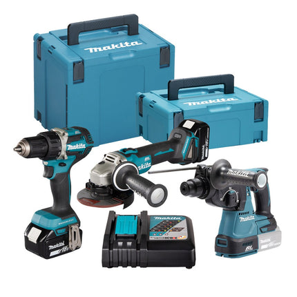 Afbeelding Makita lxt 18 v combiset voor allround boor-, schroef- en slijpwerk DLX3197JX1