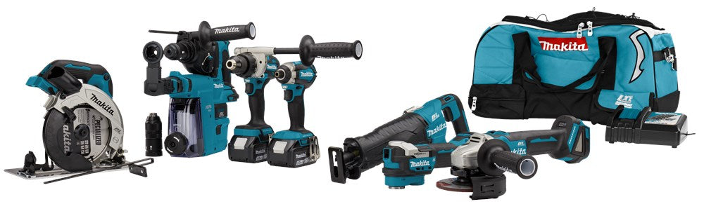 Makita DLX7020TX1 LXT 18V 7-Delige Combiset voor Slag Schroeven Klop Boren Slijpen en Zagen met Multitool