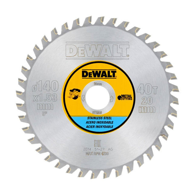 DeWALT Cirkelzaagblad (tbv RVS) DT1918