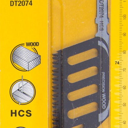 DeWALT Decoupeerzaagblad hcs om tot tegen een kant of hindernis te zagen in hout <65mm, 118x91x2,5mm DT2074