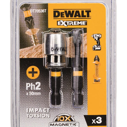DeWALT Impact torsion 2xph2 50mm + 1"maglock DT70536T