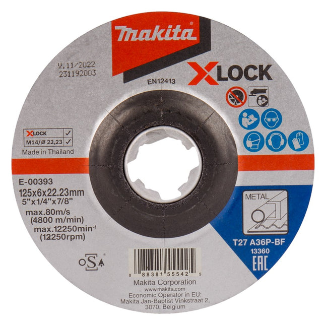 Makita Afbraamschijf X-LOCK 125X6,0X22,23mm Staal – E-00393