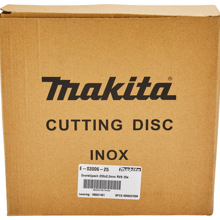 Makita Doorslijpschijf 230X22,23X2,0mm RVS 25st 230X2,0mm 25ST. – E-03006-25