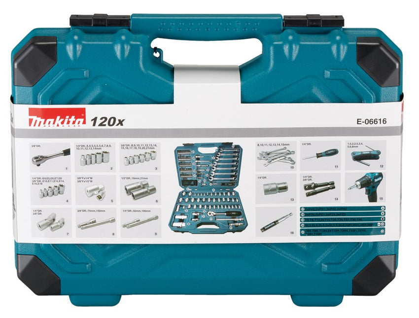 Makita Handgereedschapset 120-Delig 120 Delig – E-06616