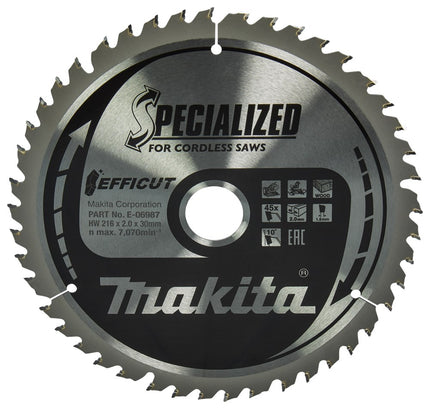 Makita Afkortzaagblad Hout Zaagblad Efficut 216X30X2 45T 10G – E-06987