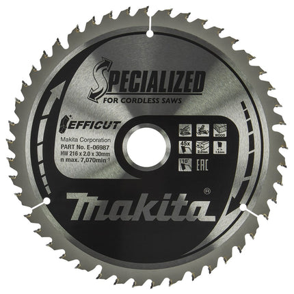 Makita Afkortzaagblad Hout Zaagblad Efficut 216X30X2 45T 10G – E-06987