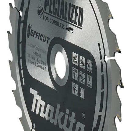 Makita HM ZAAG FF 190X20X1,85 25T Afkortzaagblad Hout Efficut 10G – E-11140