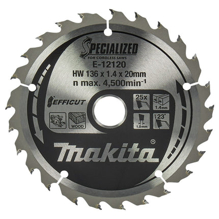 Makita Cirkelzaagblad Hout Efficut Zaagblad 136X20X1,4 25T – E-12120