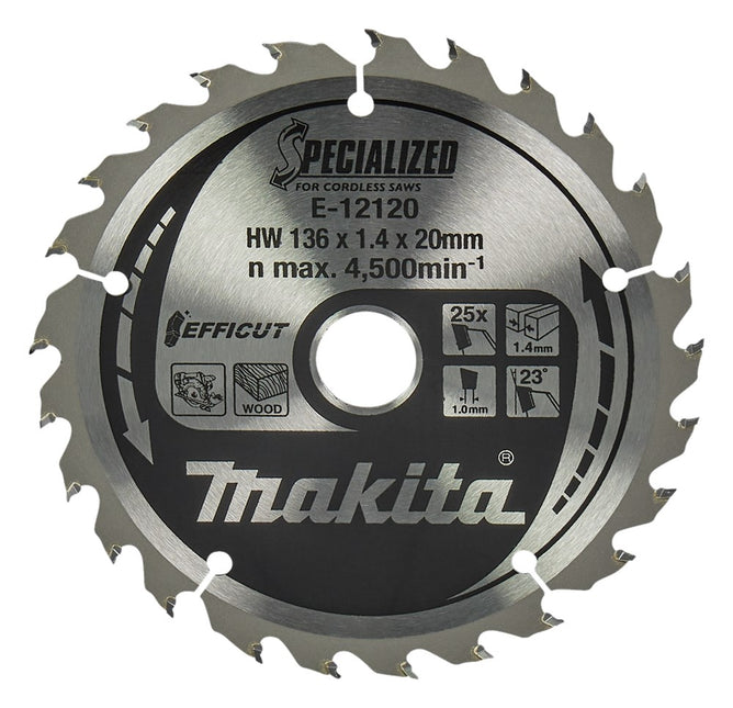 Makita Cirkelzaagblad Hout Efficut Zaagblad 136X20X1,4 25T – E-12120