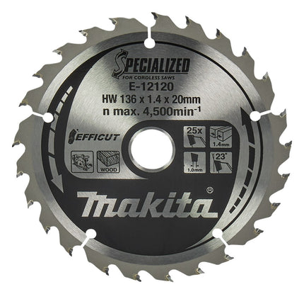 Makita Cirkelzaagblad Hout Efficut Zaagblad 136X20X1,4 25T – E-12120