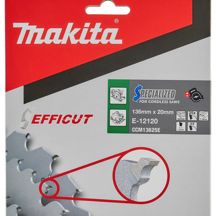 Makita Cirkelzaagblad Hout Efficut Zaagblad 136X20X1,4 25T – E-12120
