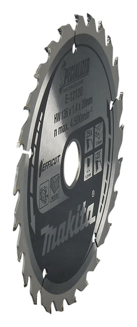 Makita Cirkelzaagblad Hout Efficut Zaagblad 136X20X1,4 25T – E-12120