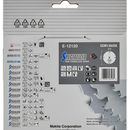 Makita Cirkelzaagblad Hout Efficut Zaagblad 136X20X1,4 25T – E-12120