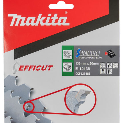 Makita Cirkelzaagblad Hout Efficut Zaagblad 136X20X1,4 45T – E-12136