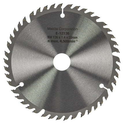 Makita Cirkelzaagblad Hout Efficut Zaagblad 136X20X1,4 45T – E-12136