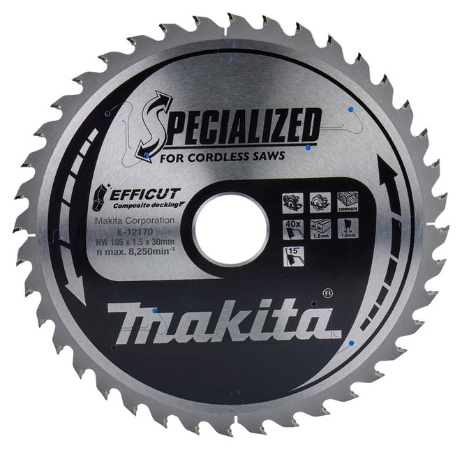 Makita Cirkelzaagblad WPC HM Zaagblad Effi Compo 185X30X40T – E-12170
