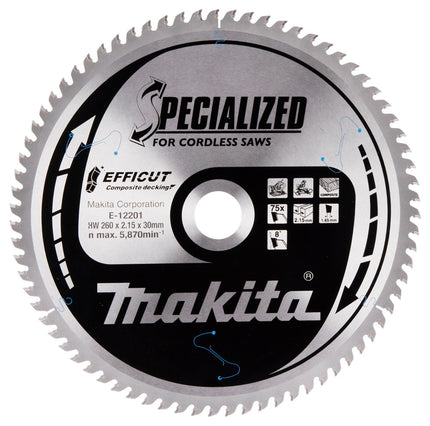 Makita Afkortzaagblad WPC HM Zaagblad Effi Compo 260X30X75T – E-12201