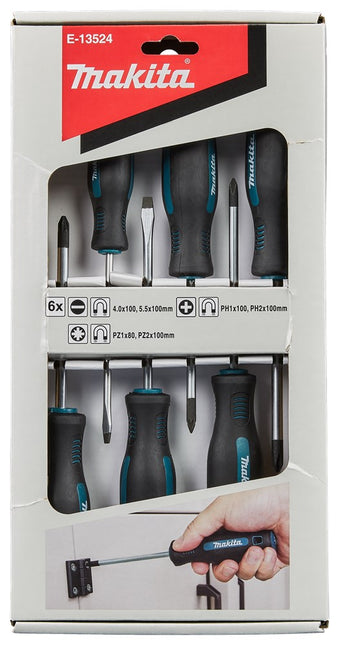 Makita Schroevendraaierset 6-DLG Ph/pz/sl Schrdraaierset – E-13524