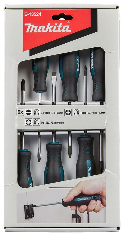 Makita Schroevendraaierset 6-DLG Ph/pz/sl Schrdraaierset – E-13524