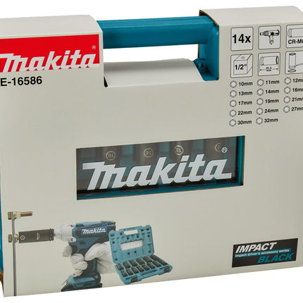 Makita Krachtdopset IMP 1/2" 14-Delig Impbl 14-DLG – E-16586
