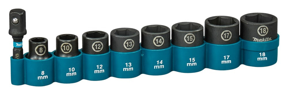 MAKITA KRACHTDOPPENSET 9-DELIG 3/8      IMPACT BLACK