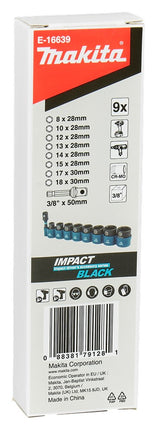 MAKITA KRACHTDOPPENSET 9-DELIG 3/8      IMPACT BLACK