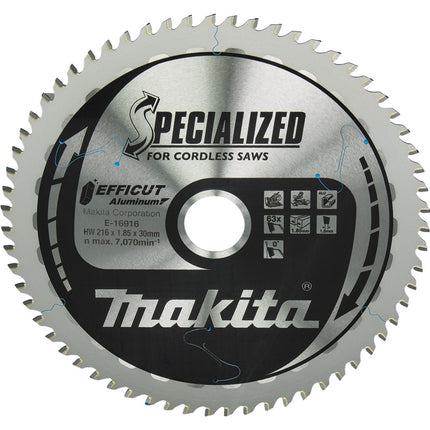 Makita Afkortzaagblad Aluminium HM Zaagblad 216X30mm 63T 0G Alu – E-16916