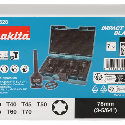 MAKITA TORX SLAGSCHROEFBITSET 7-DELIG