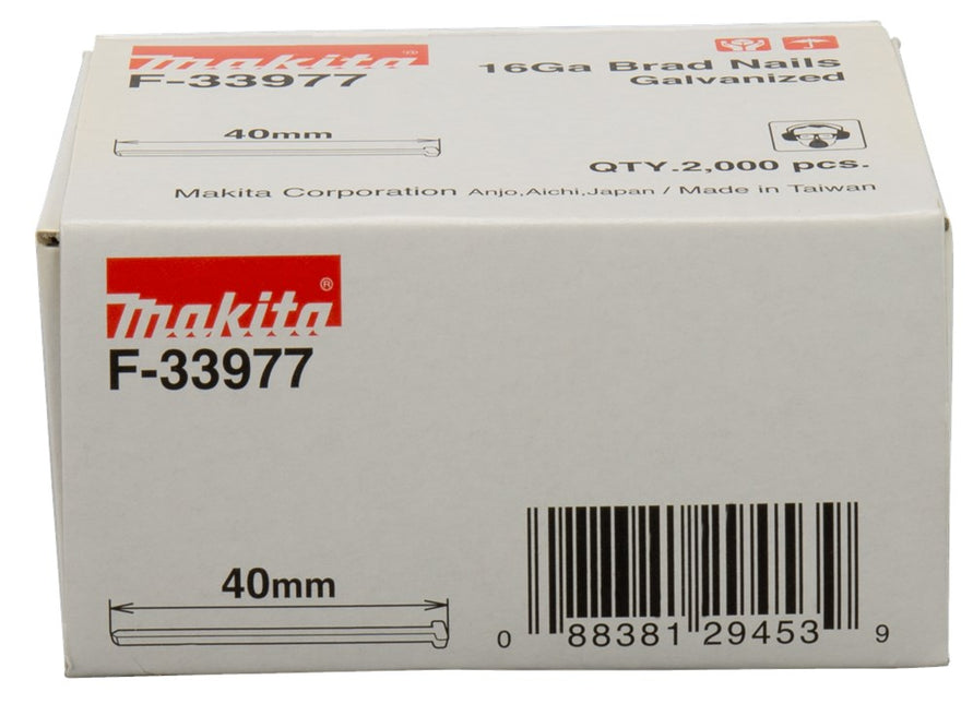 Makita BRAD 40mm 1,3X1,6mm - 2000 ST. Gegalvaniseerd – F-33977