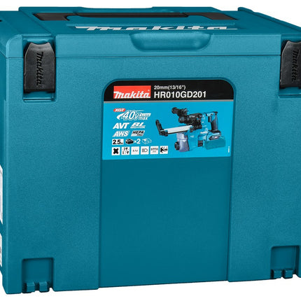 Makita HR010GD201 40V Max Combihamer 2.5Ah Accust Stofafzuiging